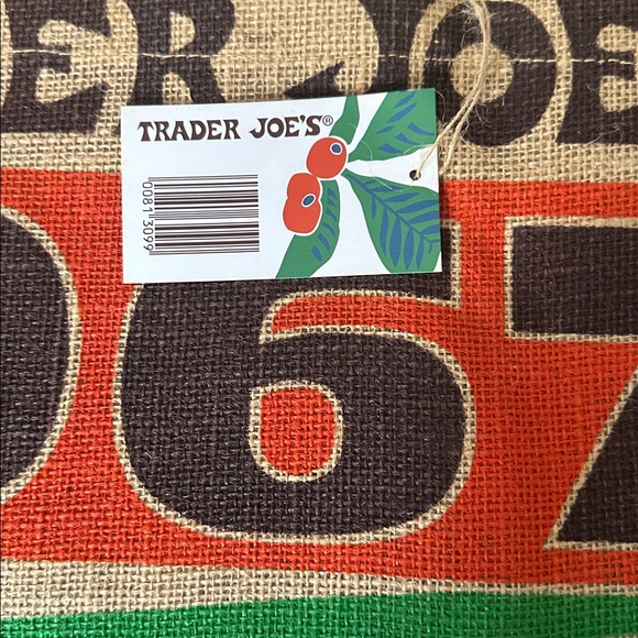 NWT Trader Joe's Burlap Coffee Beans Tote - Picture 2 of 7